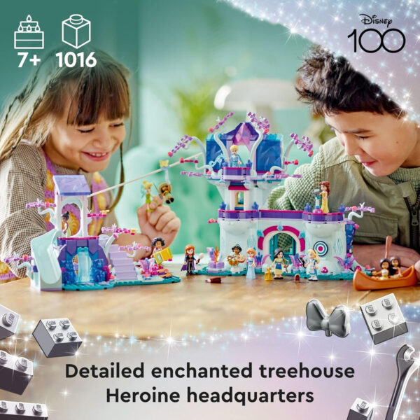 LEGO Disney The Enchanted Treehouse Buildable 2-Level Tree House with 13 Princess Mini-Dolls Including Jasmine, Elsa and Moana, Disney Classic Celebration Gift for Disney Princess Fans Ages 7+, 43215 - Image 3
