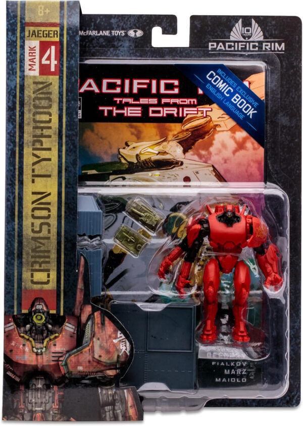 Pacific Rim McFarlane Toys Crimson Typhoon (Jaeger) 4" Scale Figure Playset with Comic - Image 10
