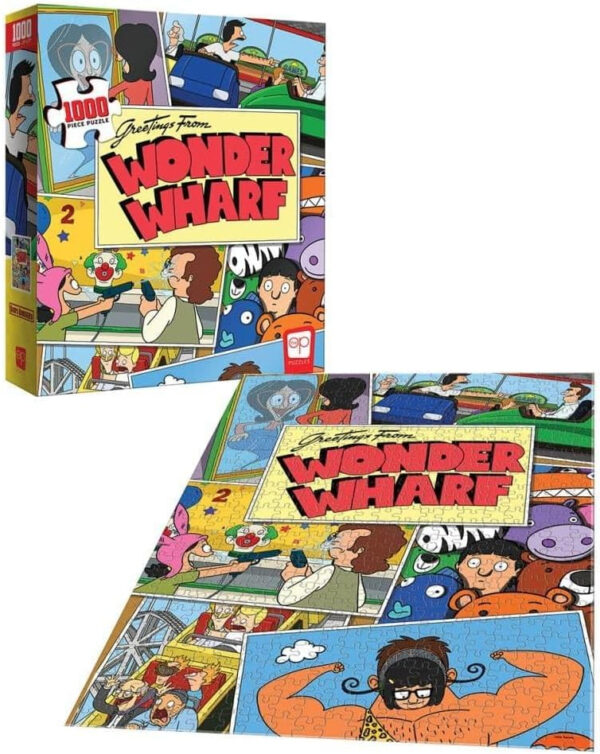 Bob's Burgers Greetings from Wonder Wharf 1000 Piece Jigsaw Puzzle | Officially Licensed & Collectible Bobs Burgers TV Show Merchandise | Original Artwork Featuring Bob, Linda, Tina, Louise, Gene - Image 2