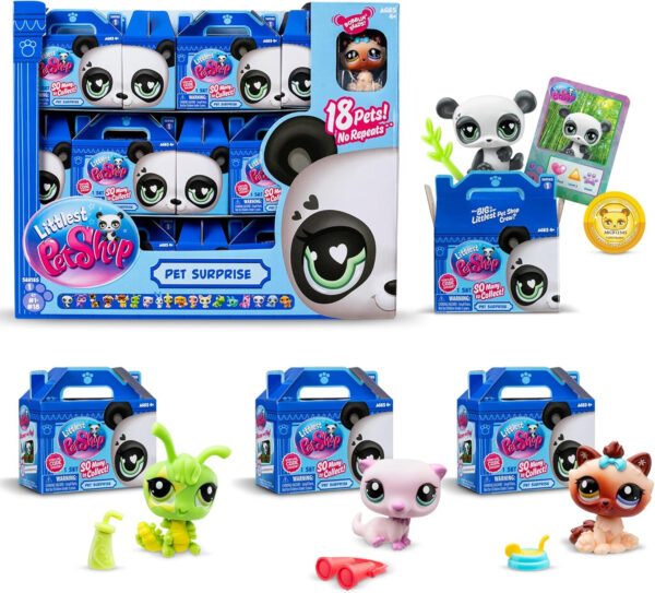 Littlest Pet Shop, 18 Pets Collector Set, Pet Surprise Display - Gen 7, Pets 1 - 18, Authentic LPS Bobble Head Figure, Collectible Imagination Toy Animal, Kidults, Girls, Boys, Kids, Tweens Ages 4+
