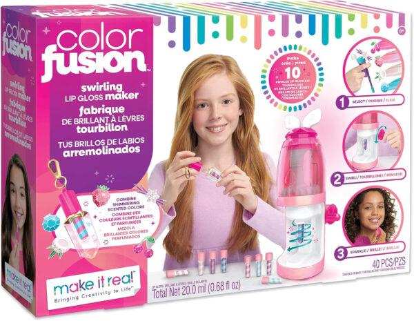 Make It Real Color Fusion Lip Gloss Maker - DIY Lip Gloss Making Kit for Girls - Lip Kit for Kids - Girls Lip Gloss Kit to Make Your Own Lip Gloss - Toy Lip Balm Craft Kit for Girls & Teens 8+