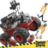 MEGA Hot Wheels Monster Trucks Building Toy, Smash & Crash Bone Shaker Crush Course with 151 Pieces, 1 Figure and 1 Ramp, Red, Kids Age 5+ Years - Image 2