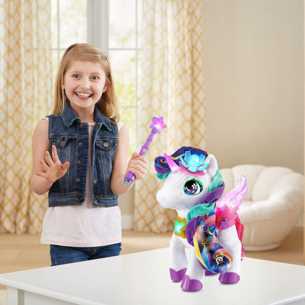 VTech Ivy The Bloom Bright Unicorn Interactive Toy - English Edition, Electronic Singing Pet with Magic Wand and Hair Accessories, Kids Ages 4 and Up - Image 5