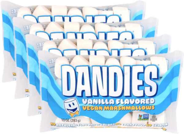 Dandies - Vegan Marshmallows, Vanilla, 10 Ounce (Pack of 4)